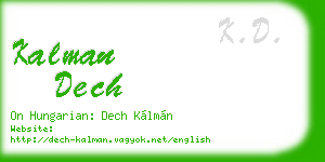 kalman dech business card